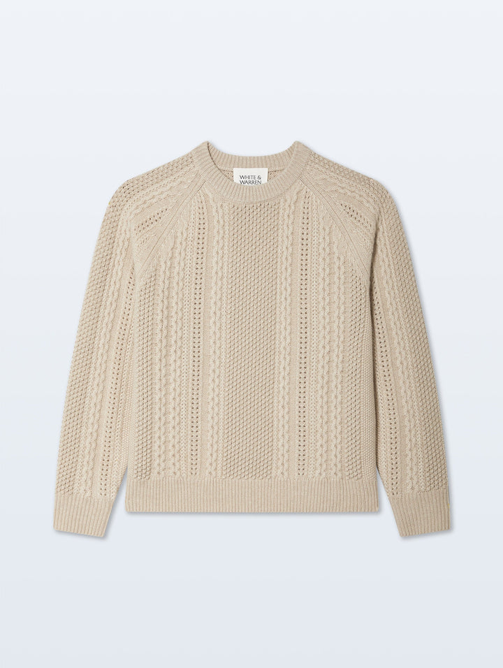 Cashmere Luxe Cable Crewneck