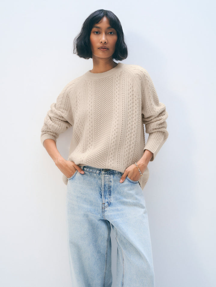 Cashmere Luxe Cable Crewneck