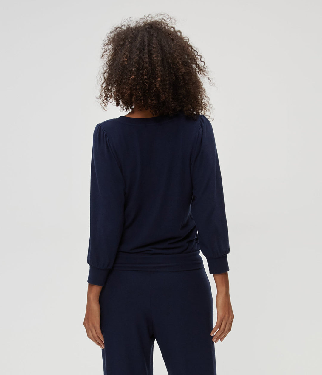 Gabriella V Neck 3/4  Sleeves Sweatshirt in Ivy