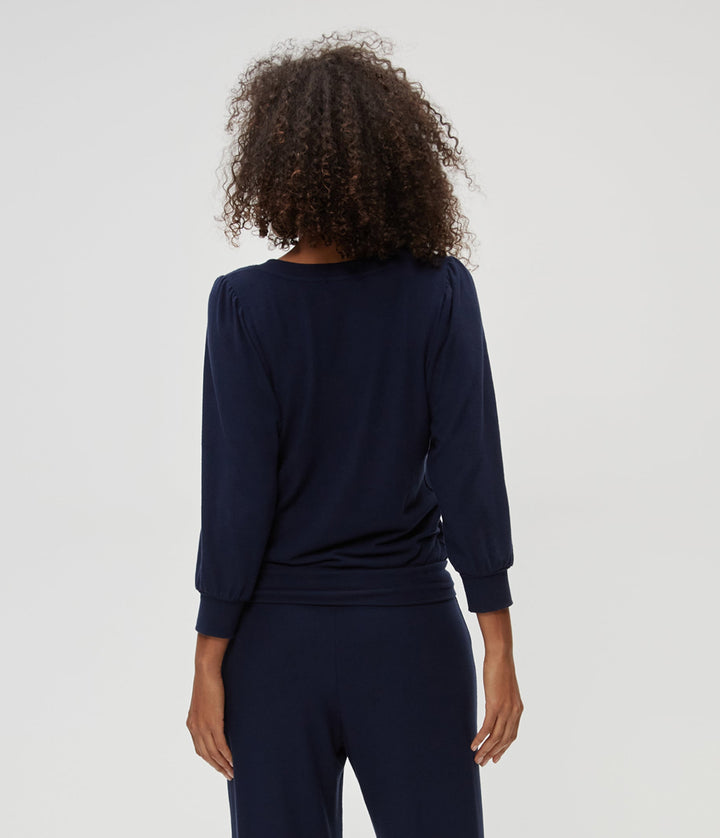 Gabriella V Neck 3/4  Sleeves Sweatshirt in Ivy