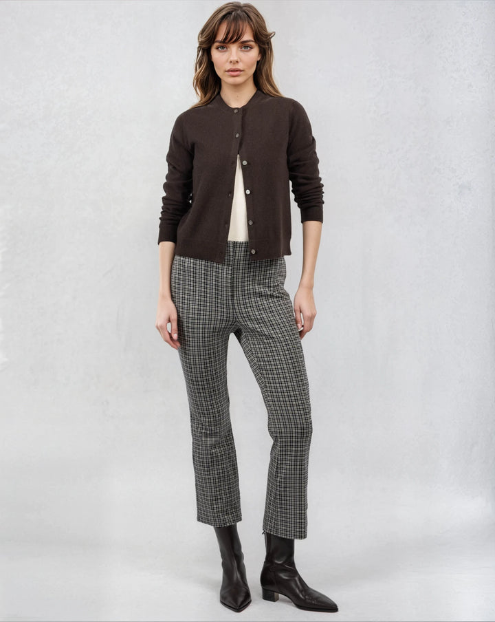Crewneck Shell Cashmere Cardigan - Cacao