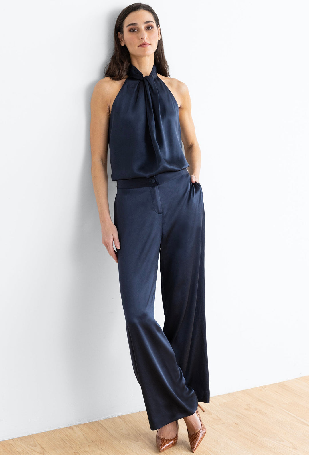Go High Neck Halter - Midnight