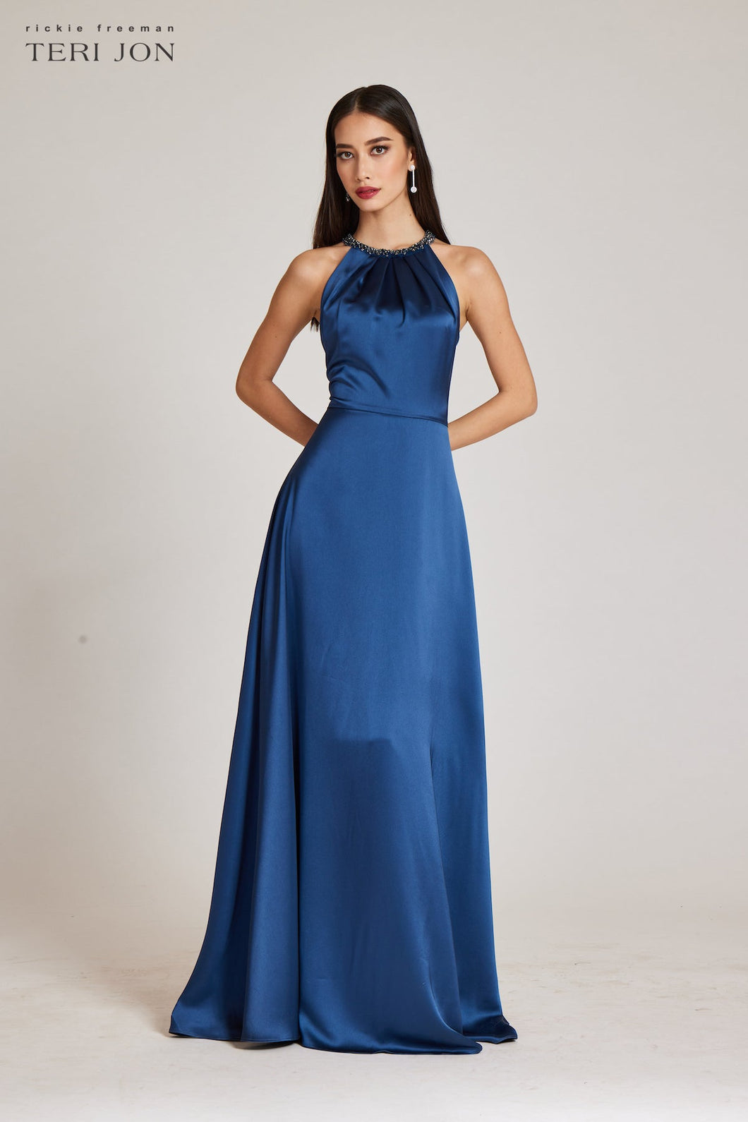 Crepe Back Satin Jewel Dress