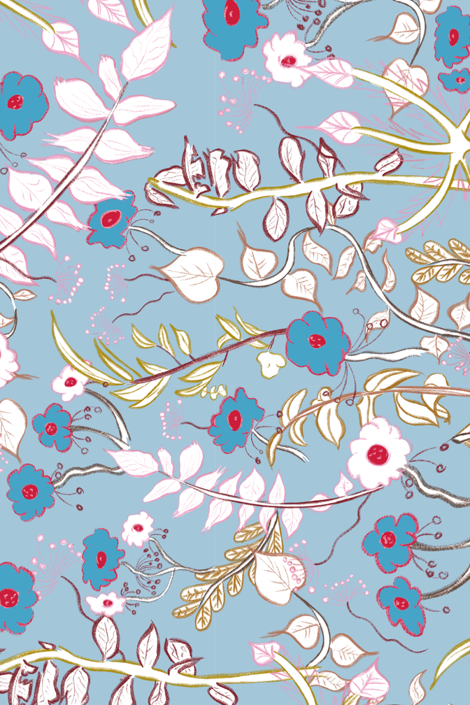 Ocean Floral Scarf