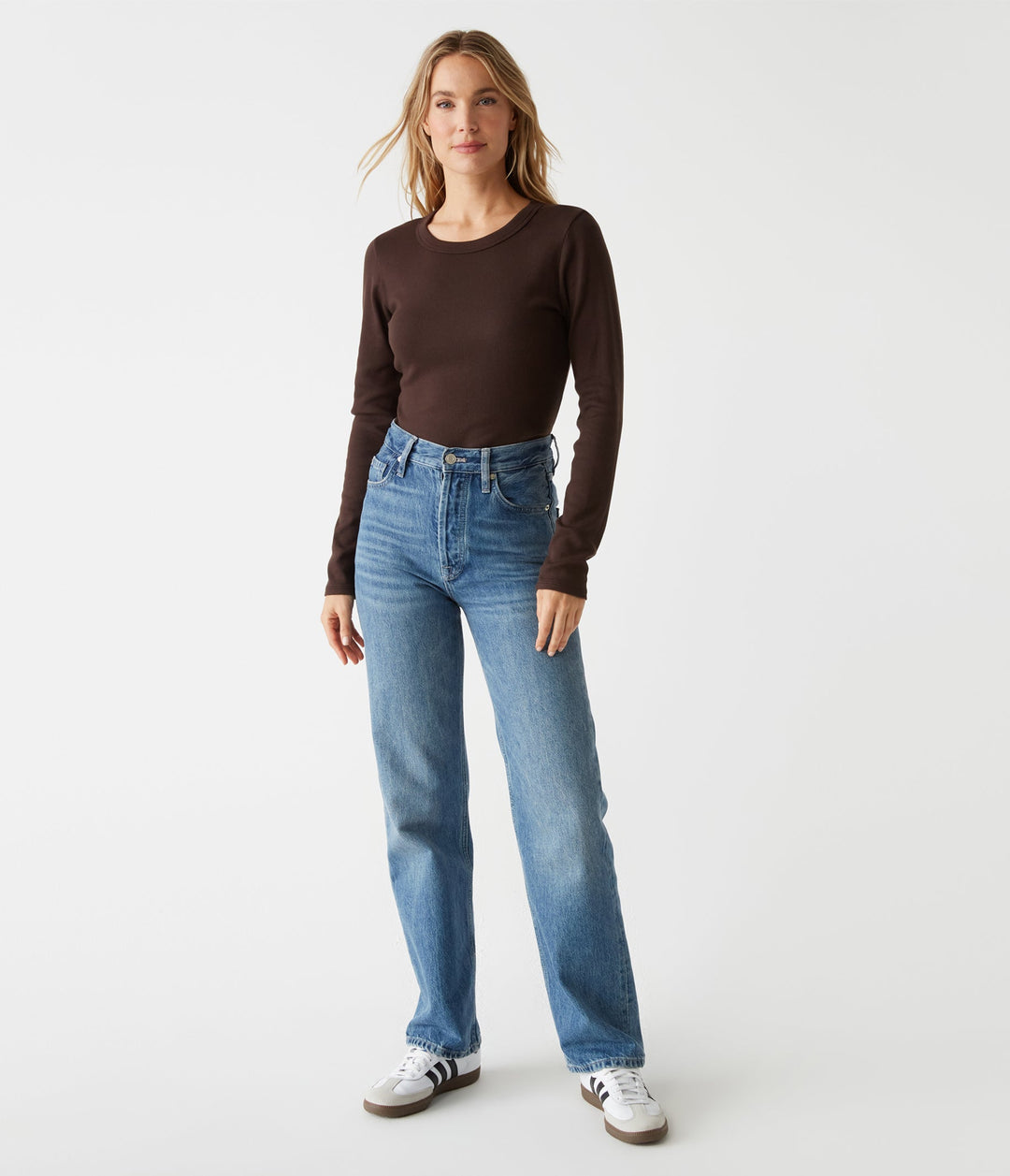 Zola Long Sleeves Ribbed Tee - Java