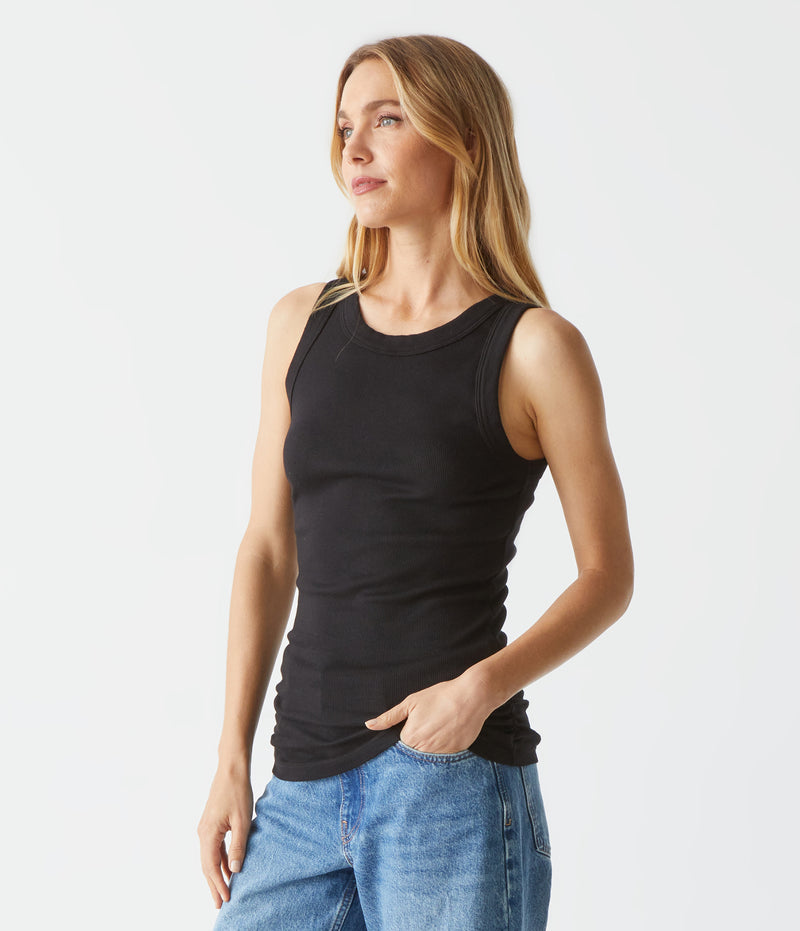 Halley Ribbed Tank with Ruching