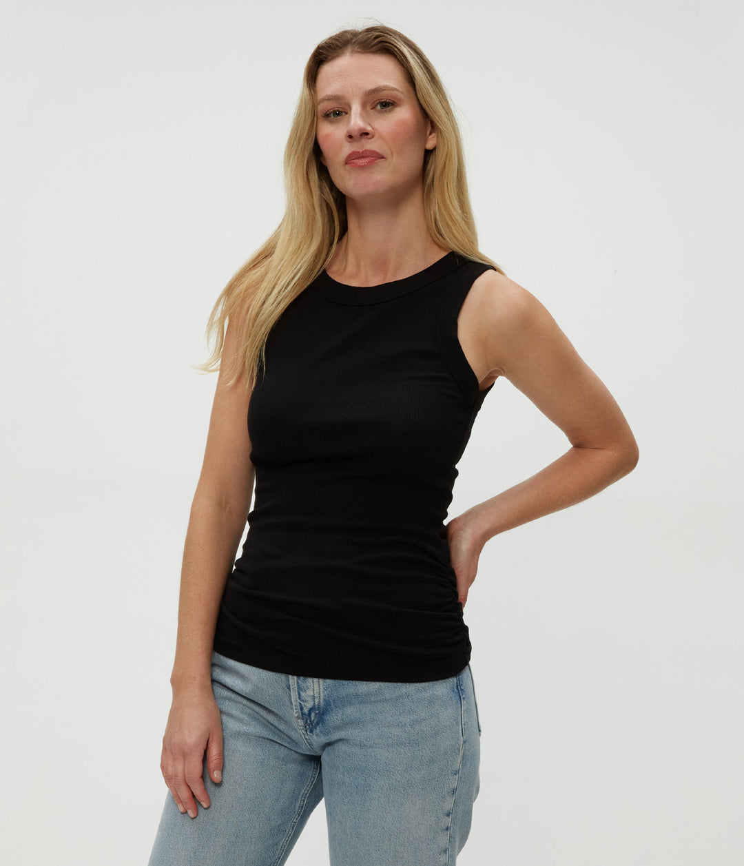 Halley Ribbed Tank with Ruching