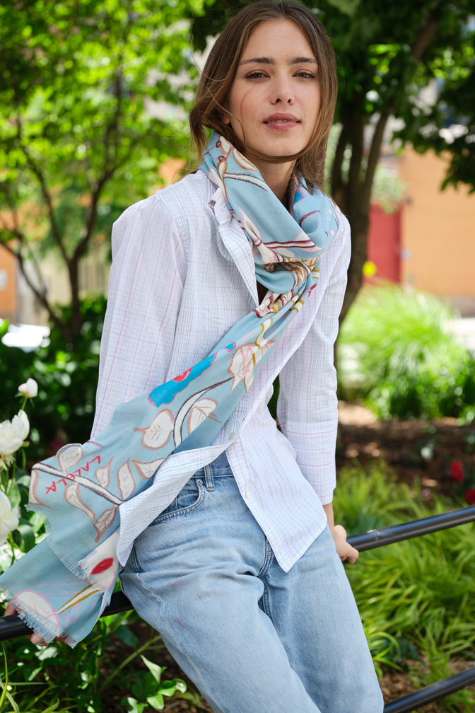 Ocean Floral Scarf