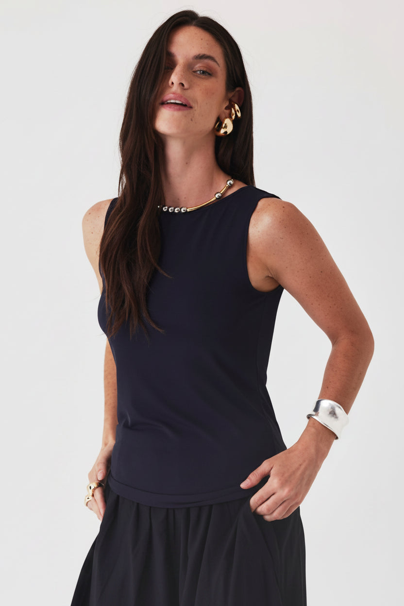 Jersey Stretch Crewneck Tank