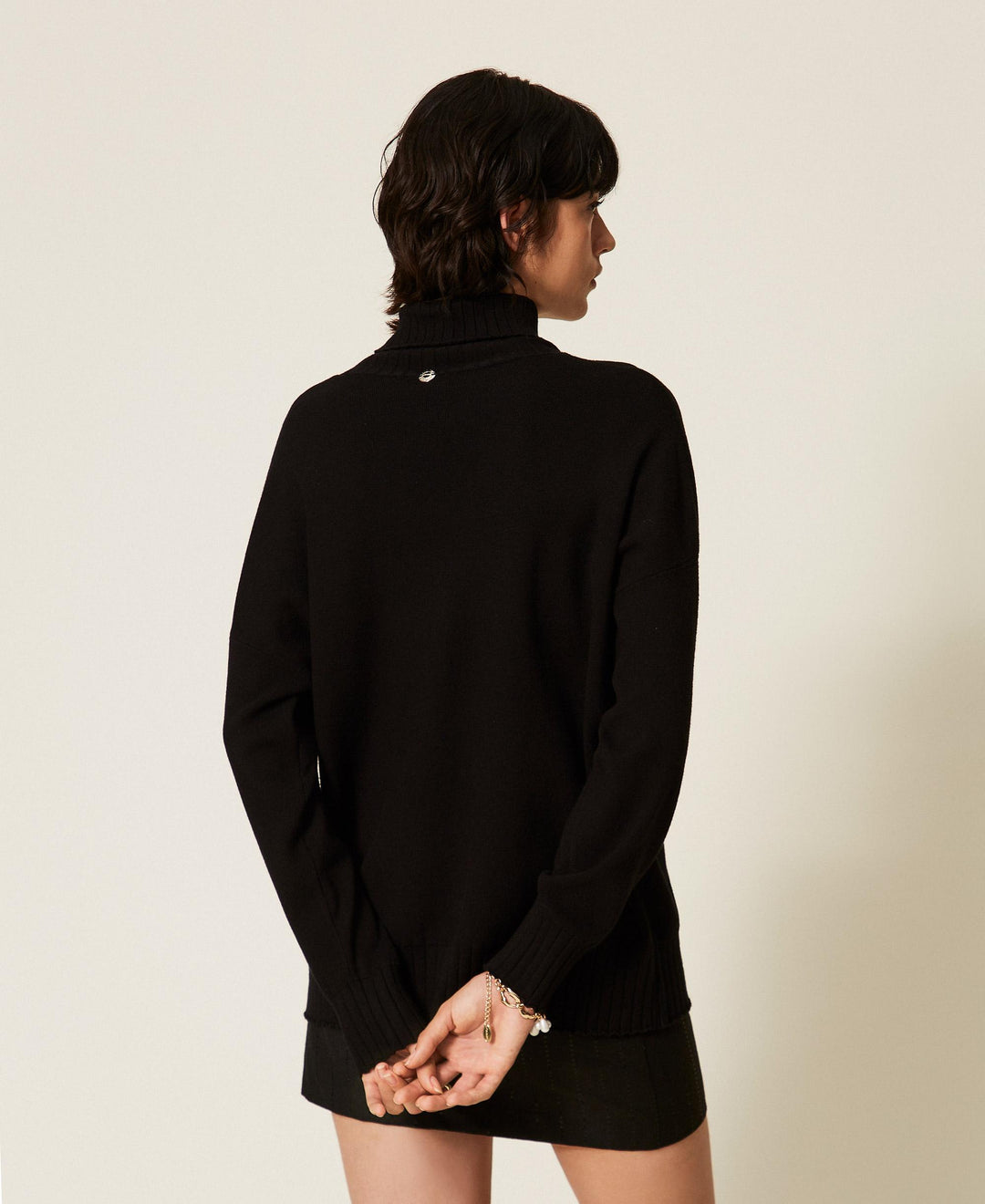 Turtleneck Jumper with Sequin Embroidery