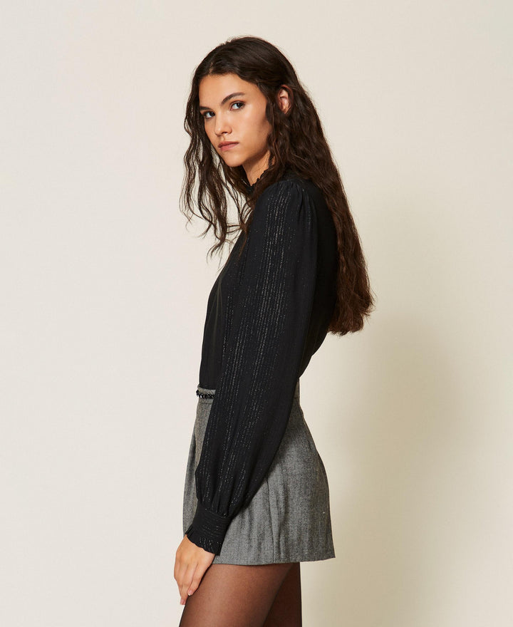 Silk Blend Jacquard Blouse