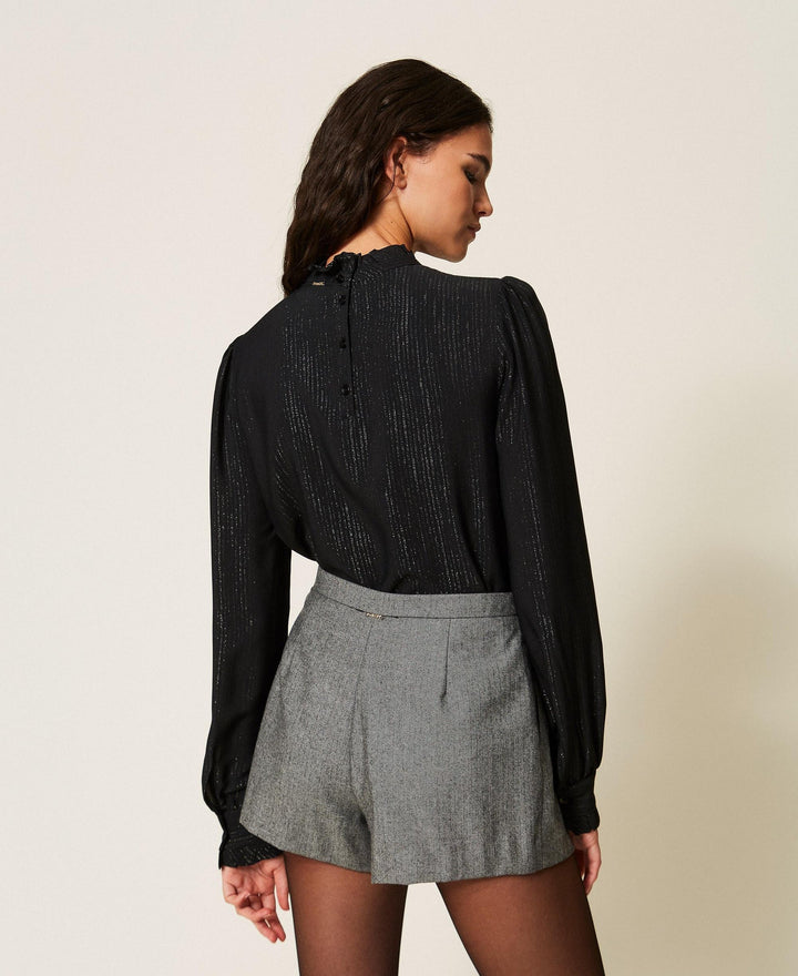 Silk Blend Jacquard Blouse