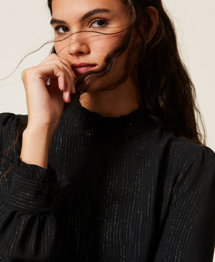 Silk Blend Jacquard Blouse