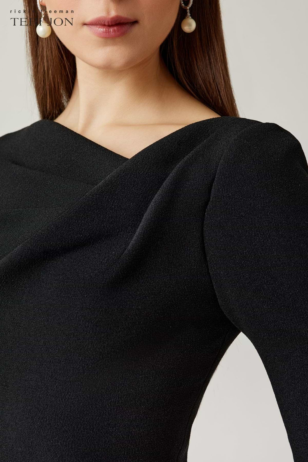 Crepe Asymmetrical Draped A Line Dress