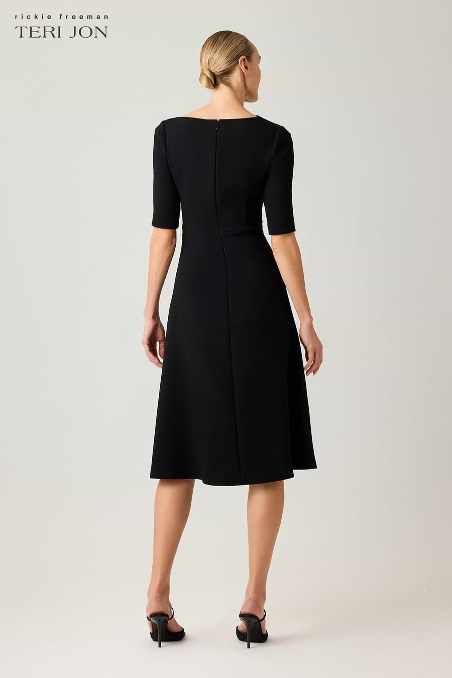 Crepe Asymmetrical Draped A Line Dress