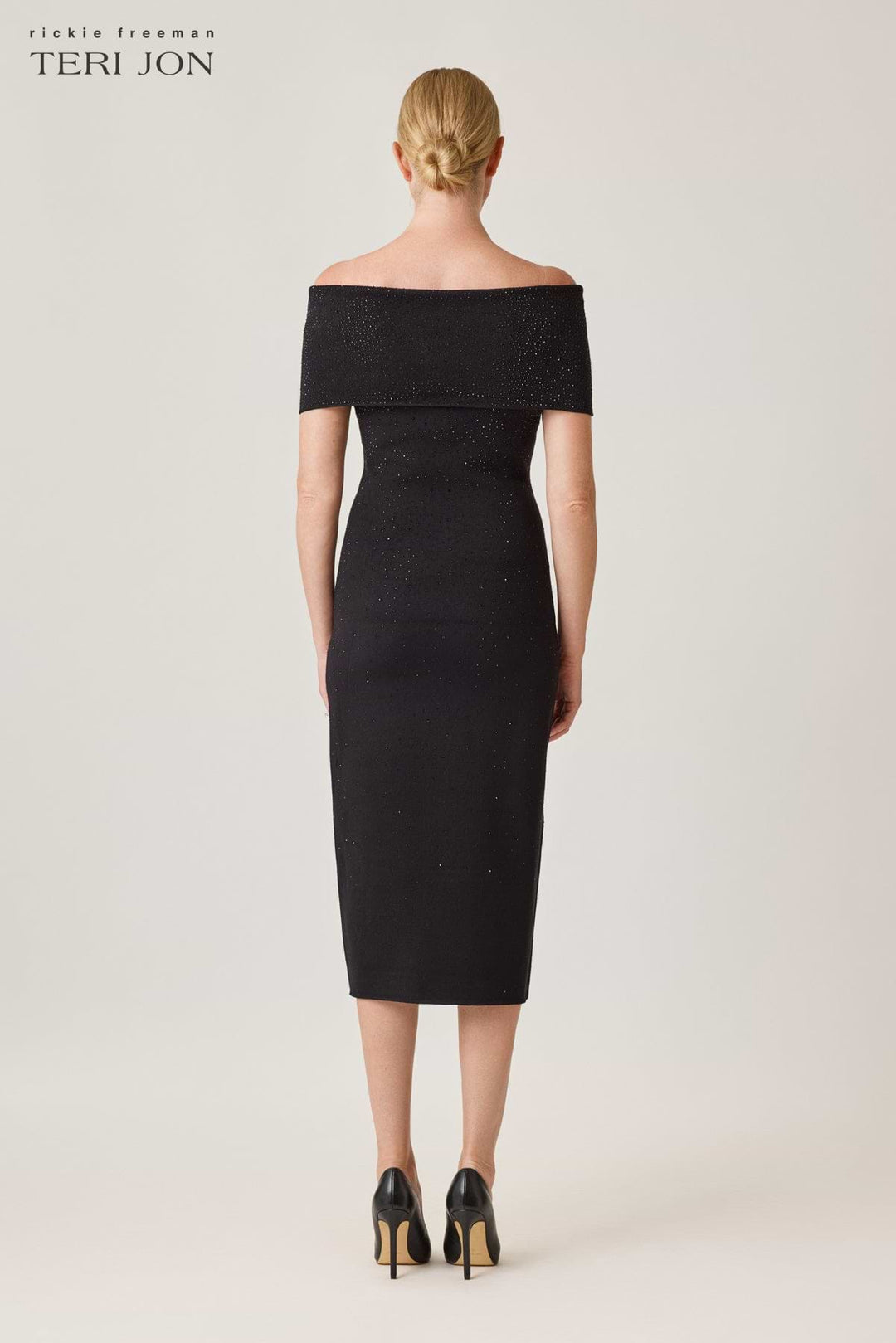 Off The Shoulder Sparkle Knit Dress