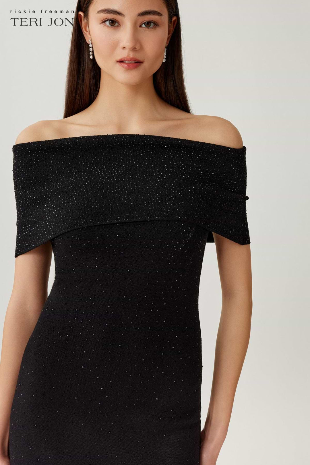 Off The Shoulder Sparkle Knit Dress
