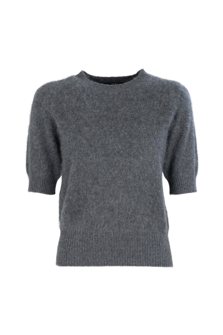 Cashmere short sleeved crewneck sweater