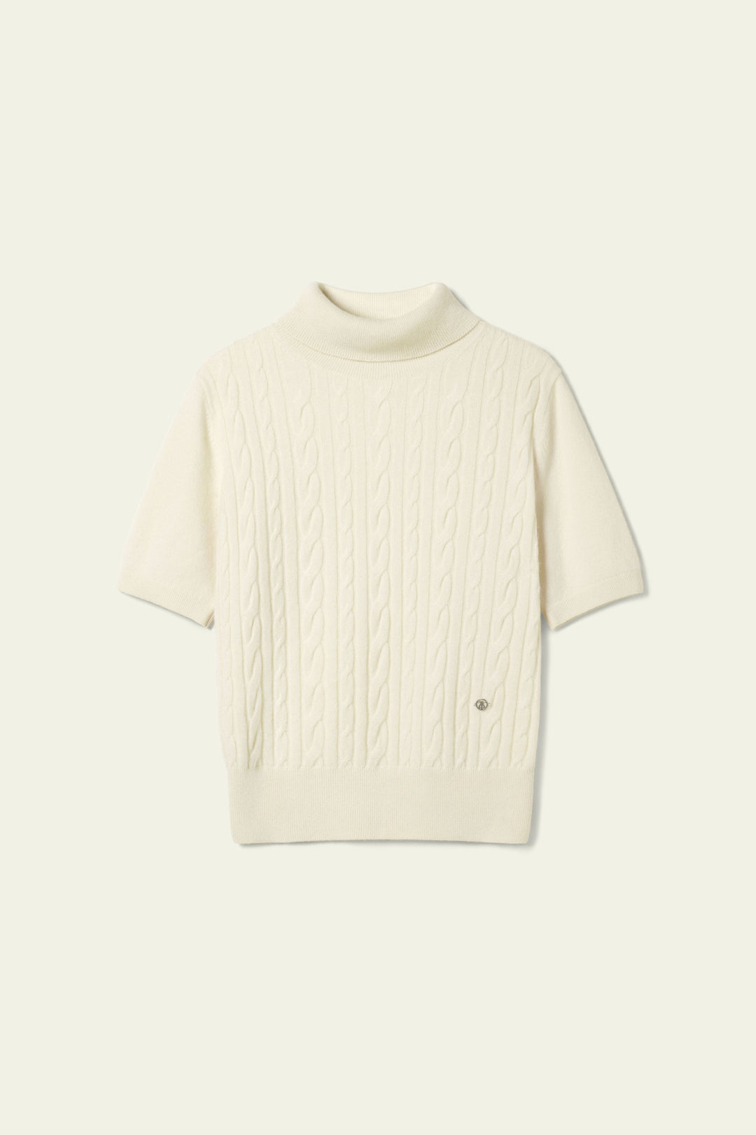 Cable-Knit Baby Cashmere Turtleneck Top