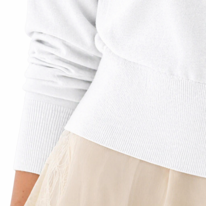 Longsleeve Cropped High V w/ Back Yoke