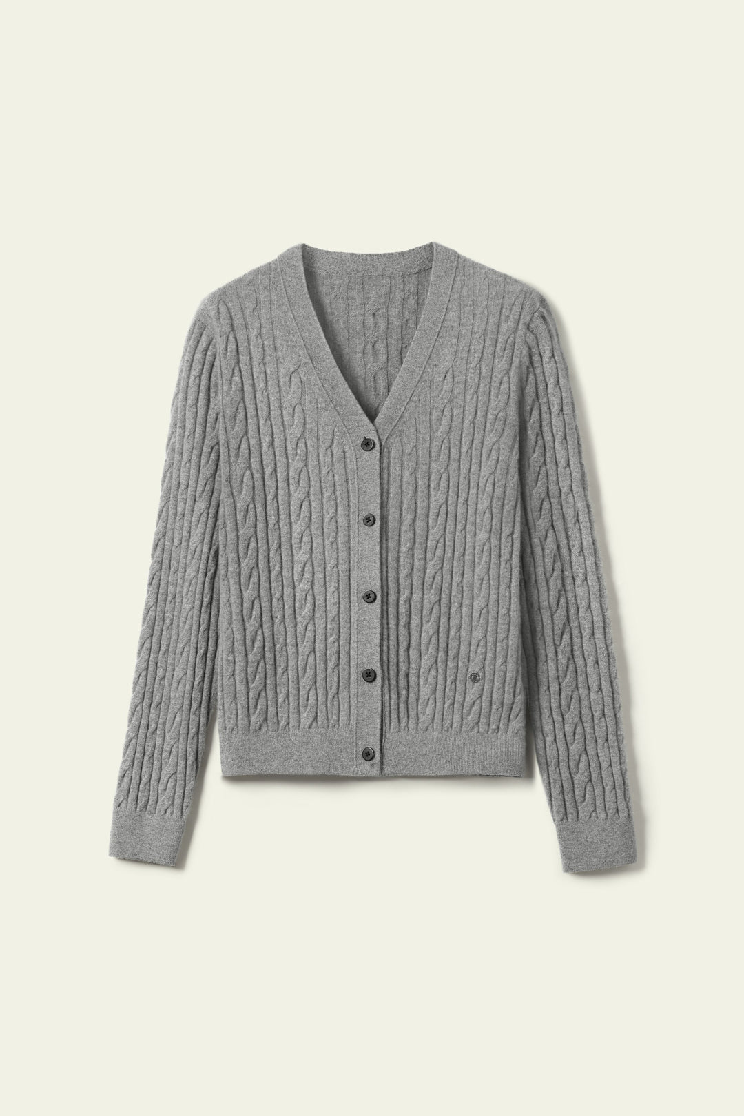 Cable Knit V Neck Cardigan