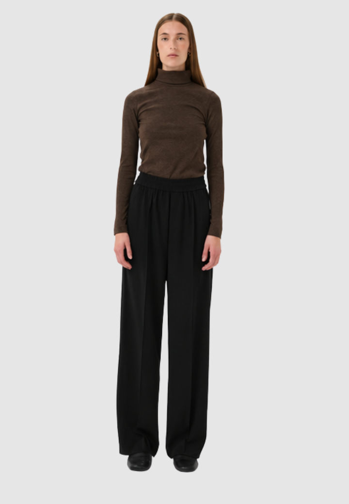 DagnaIW Rollneck Melange T-shirt - Brown