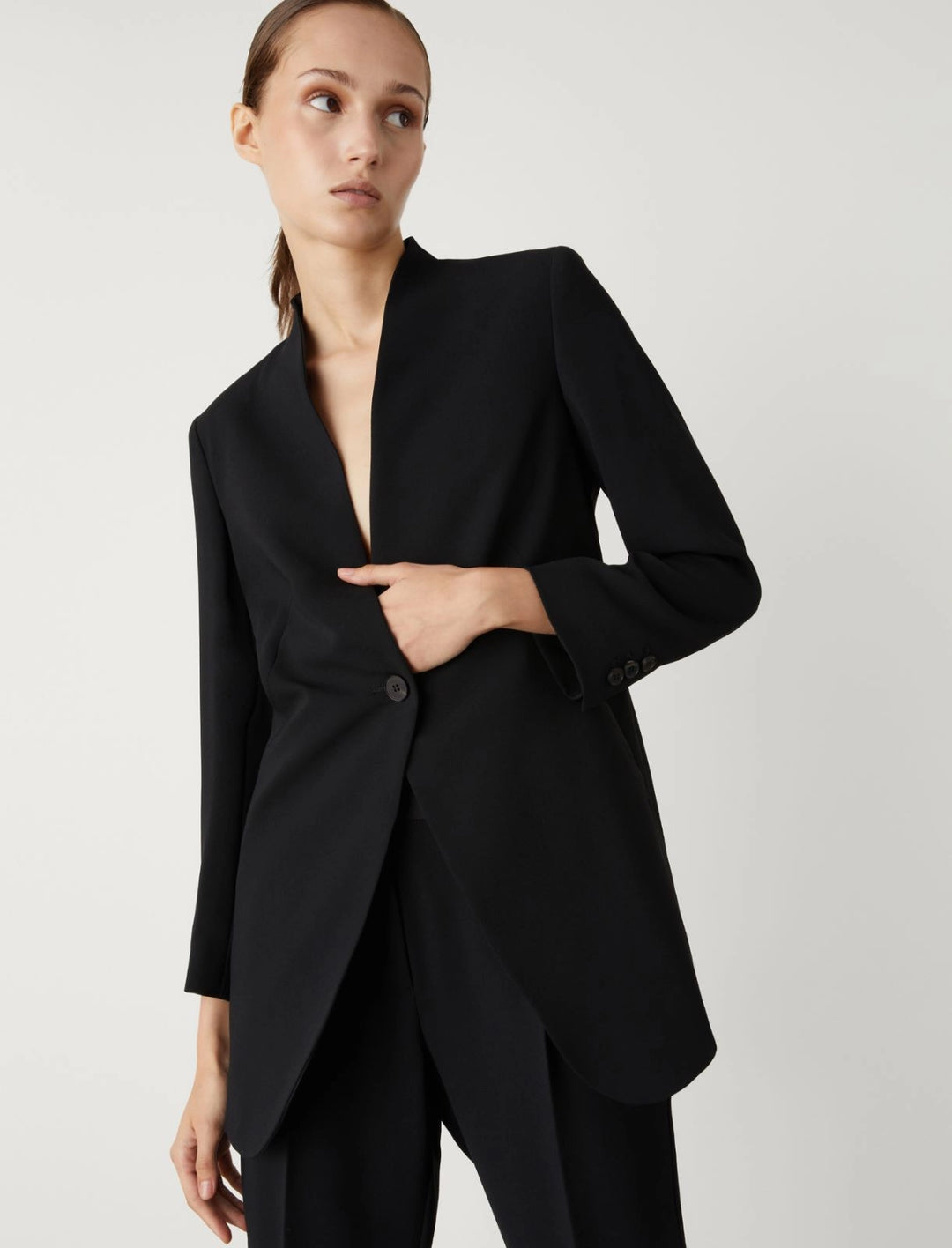 Milla Long Blazer in Black