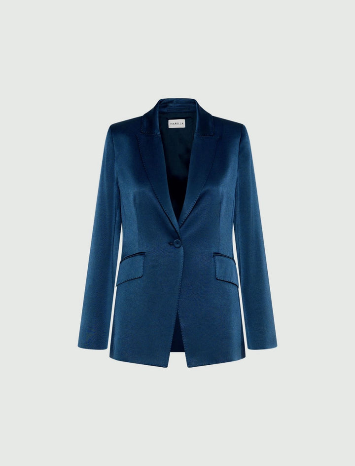 Mlletereo Satin Blazer - Navy