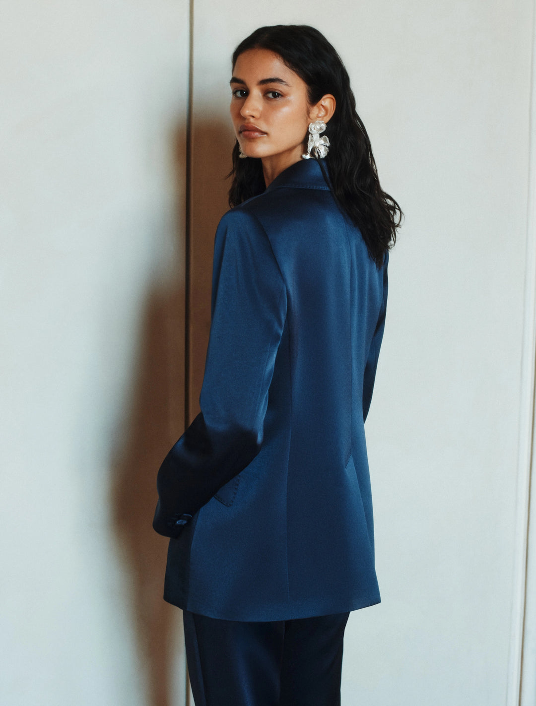 Mlletereo Satin Blazer - Navy