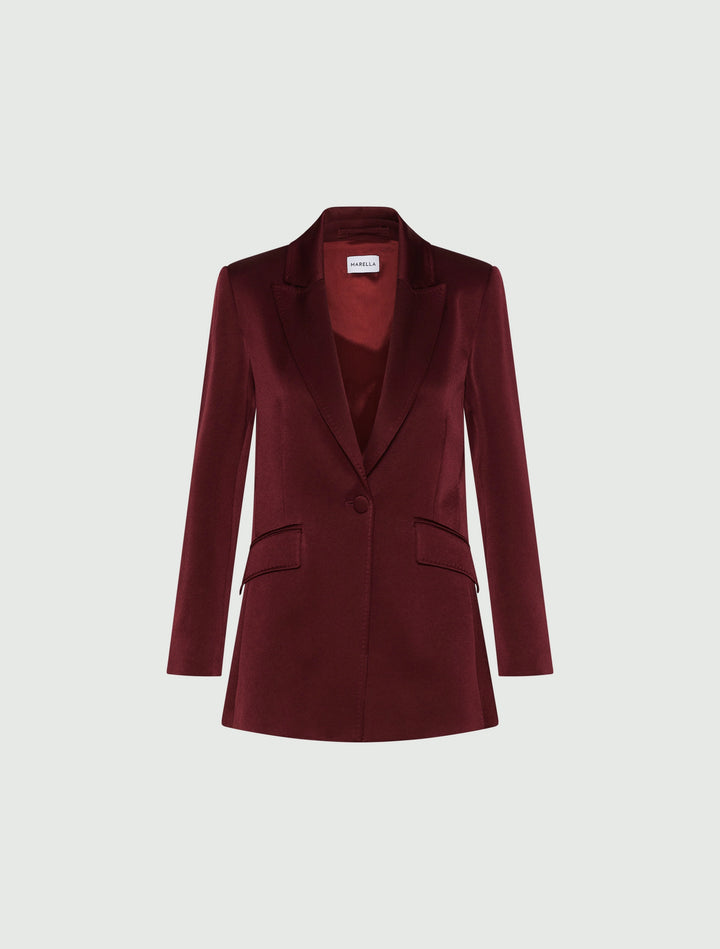 Cognac Satin Blazer