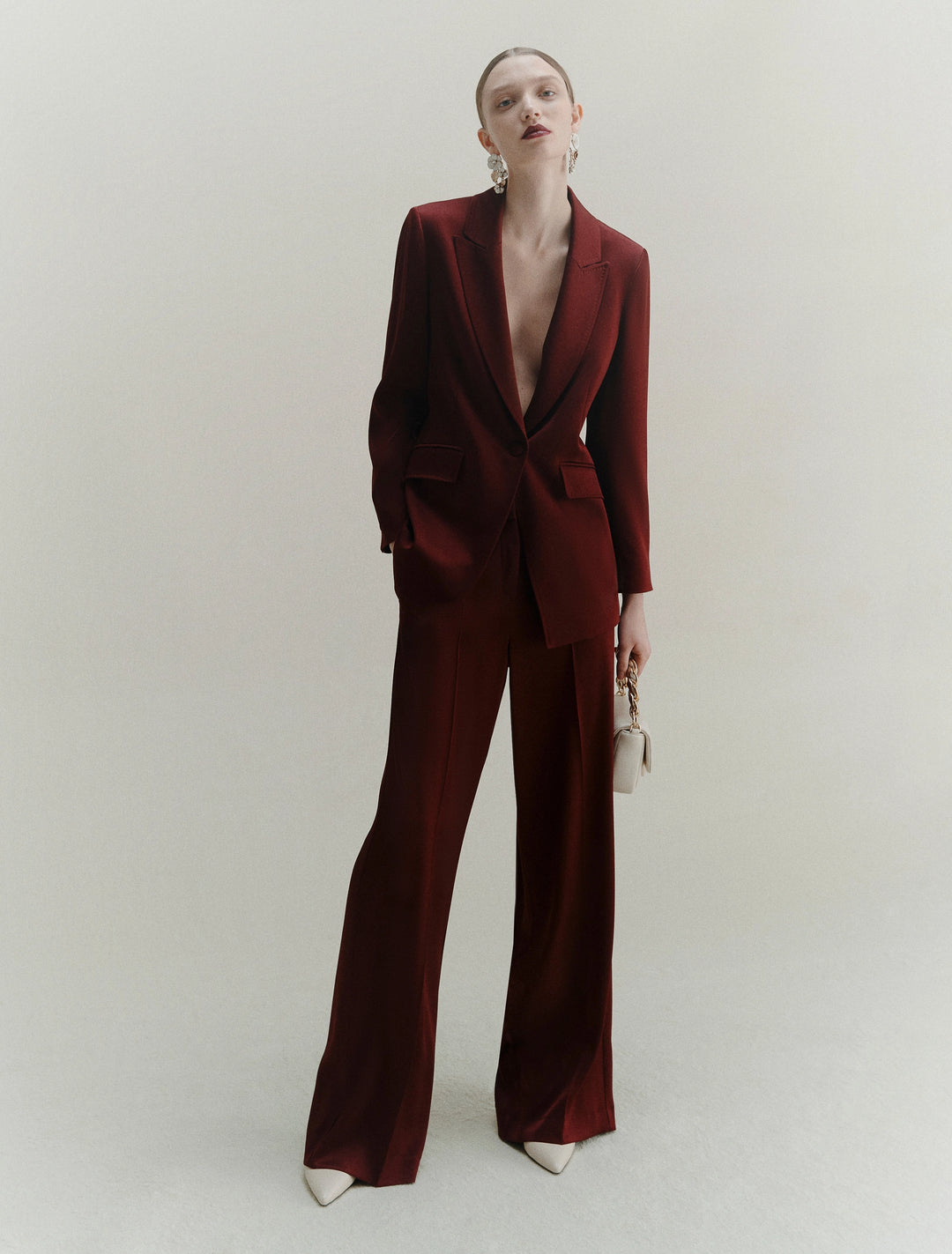 Cognac Satin Blazer