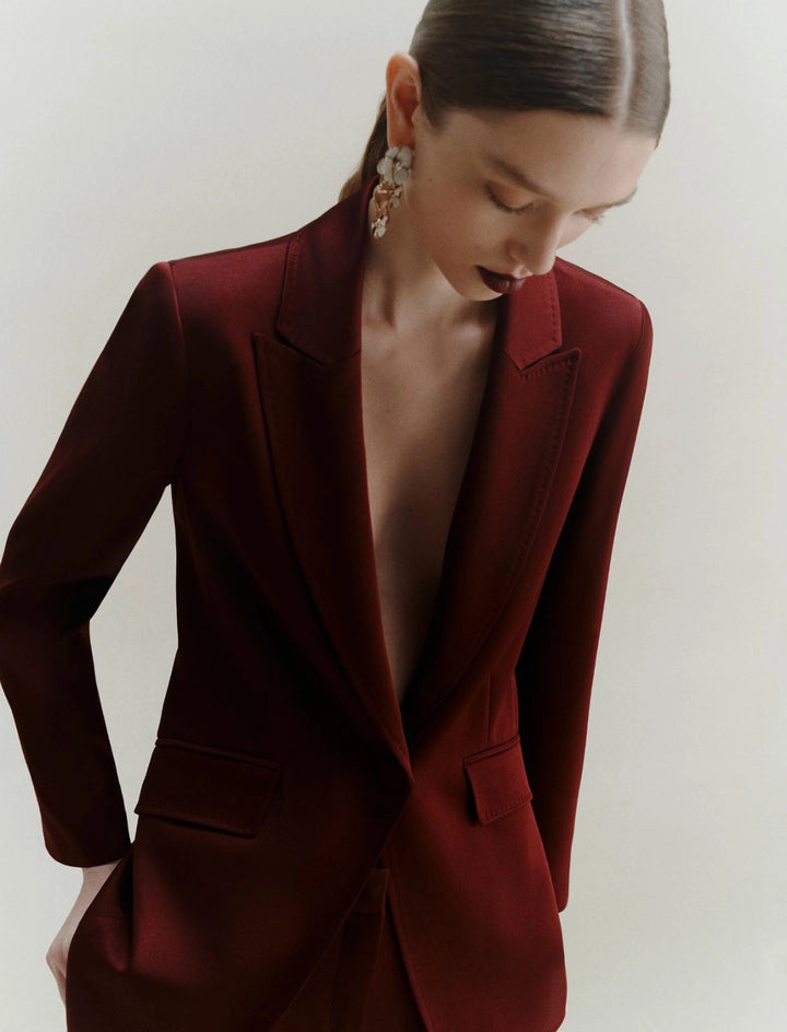 Cognac Satin Blazer