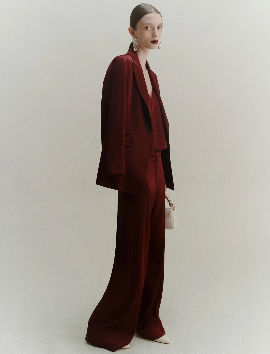 Cognac Satin Blazer