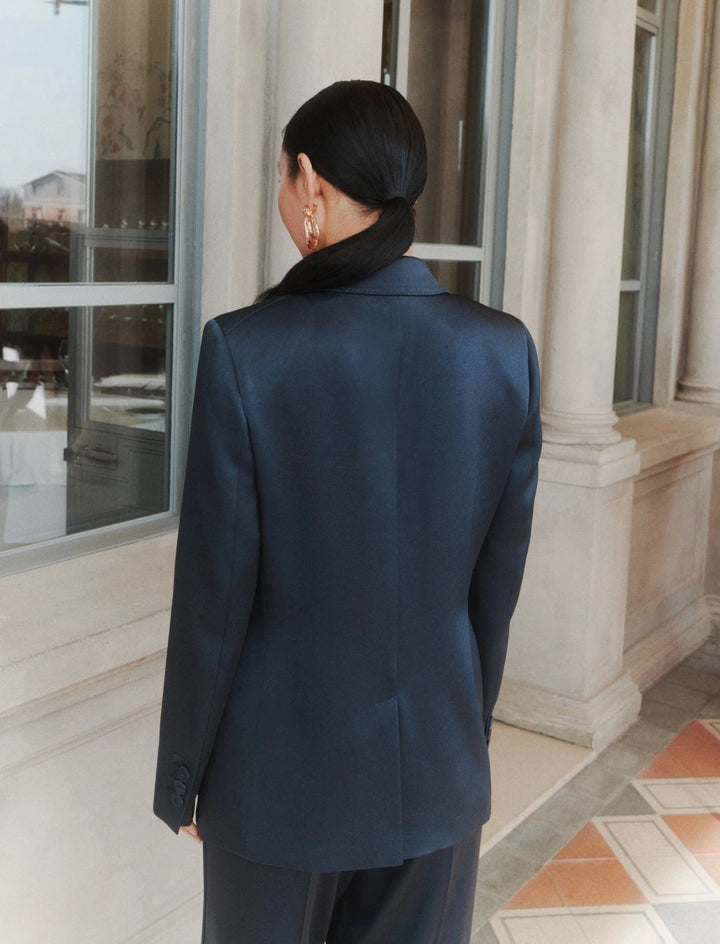 Mllzimino Single-breasted Satin Blazer