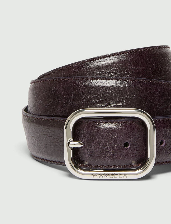 Mllcalco Antiqued Polished Leather Belt