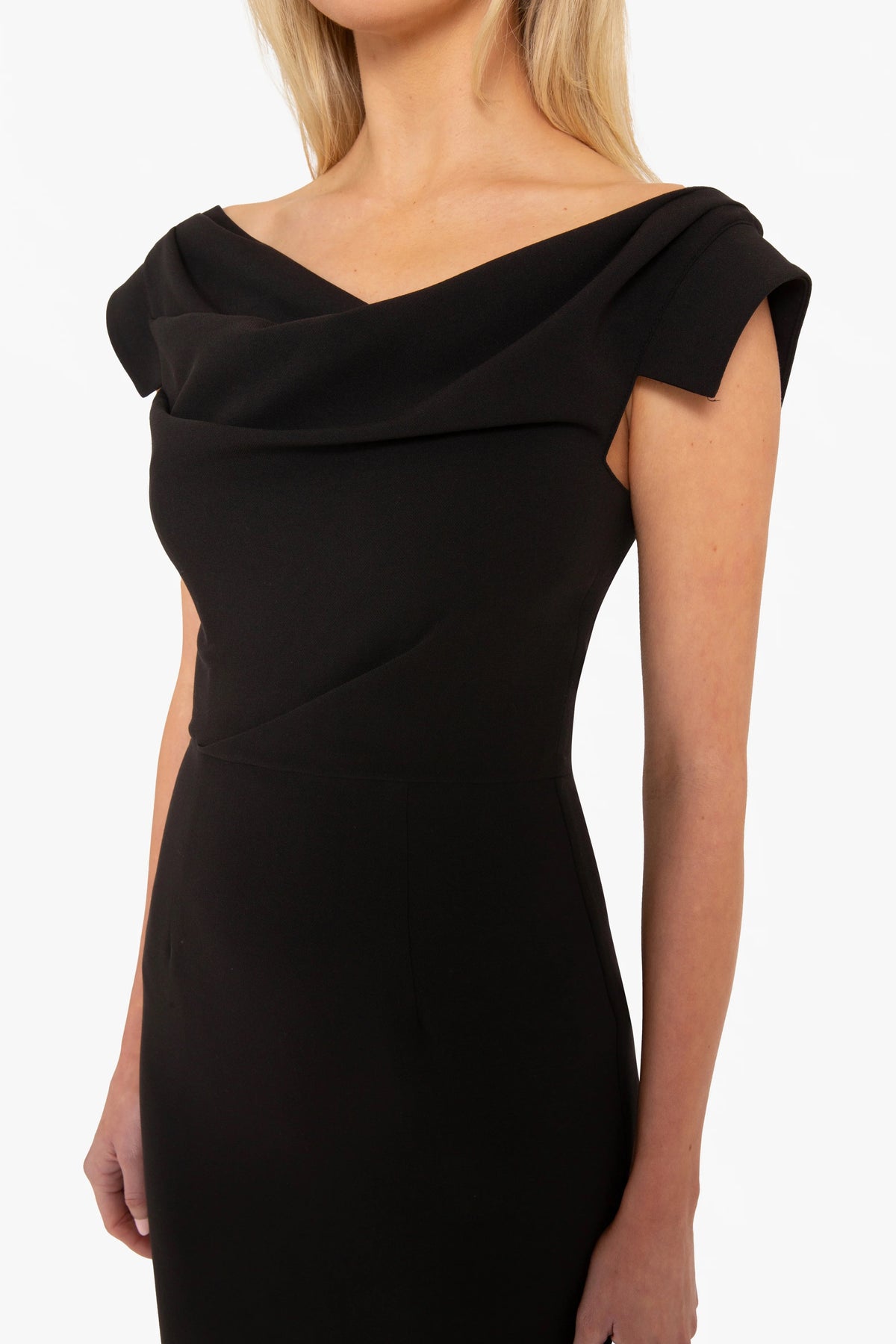 jacqueline midi dress Black Halo Jacqueline Midi dress in Pacific Blue