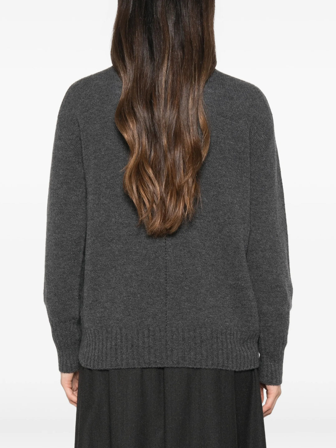 High-Neck Ribbed-Trim Sweater