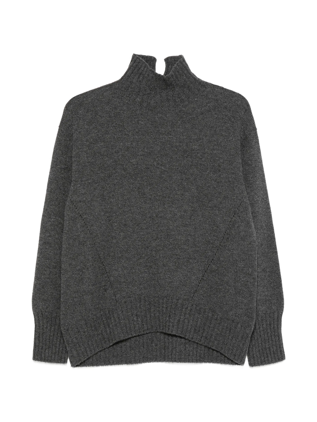 High-Neck Ribbed-Trim Sweater