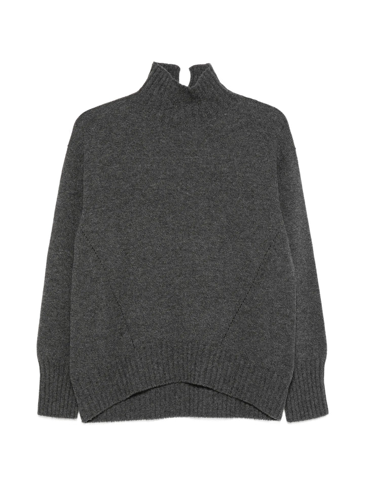 High-Neck Ribbed-Trim Sweater