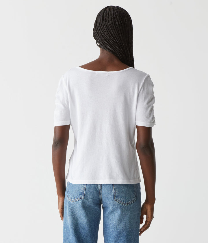 Josie Ruched V Neck Tee