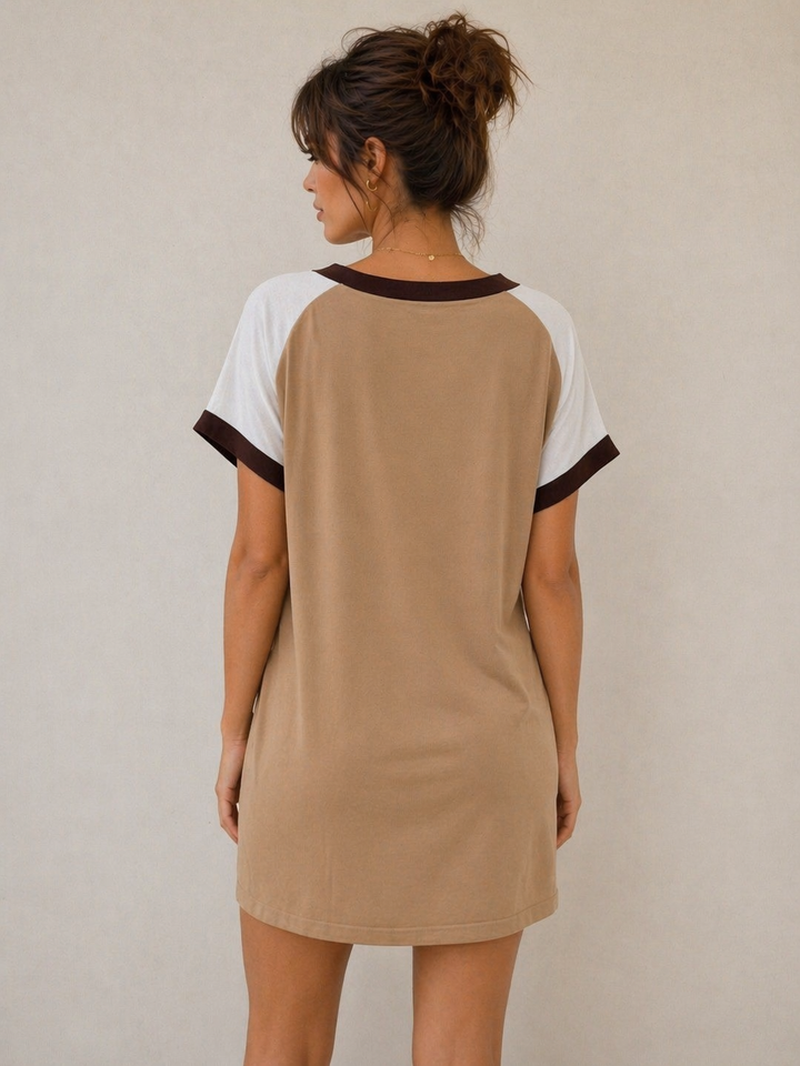 Tri Color Dress - Cappuccino