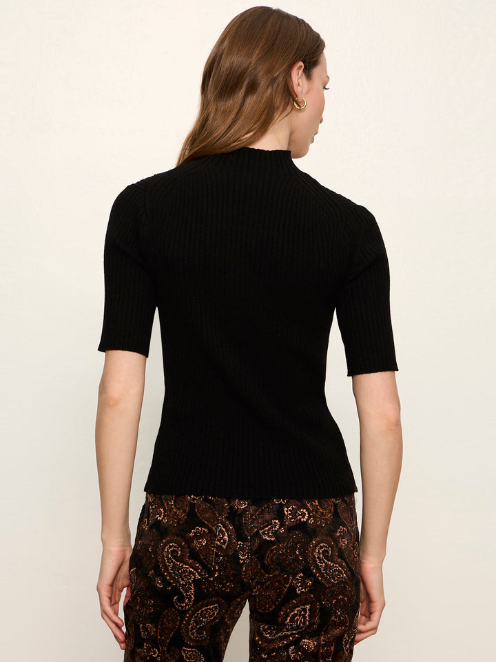 High Neck Ribbed Top