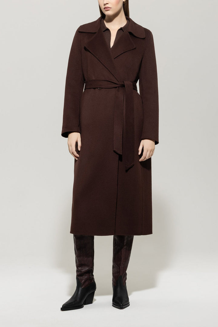 Double-face coat with belt