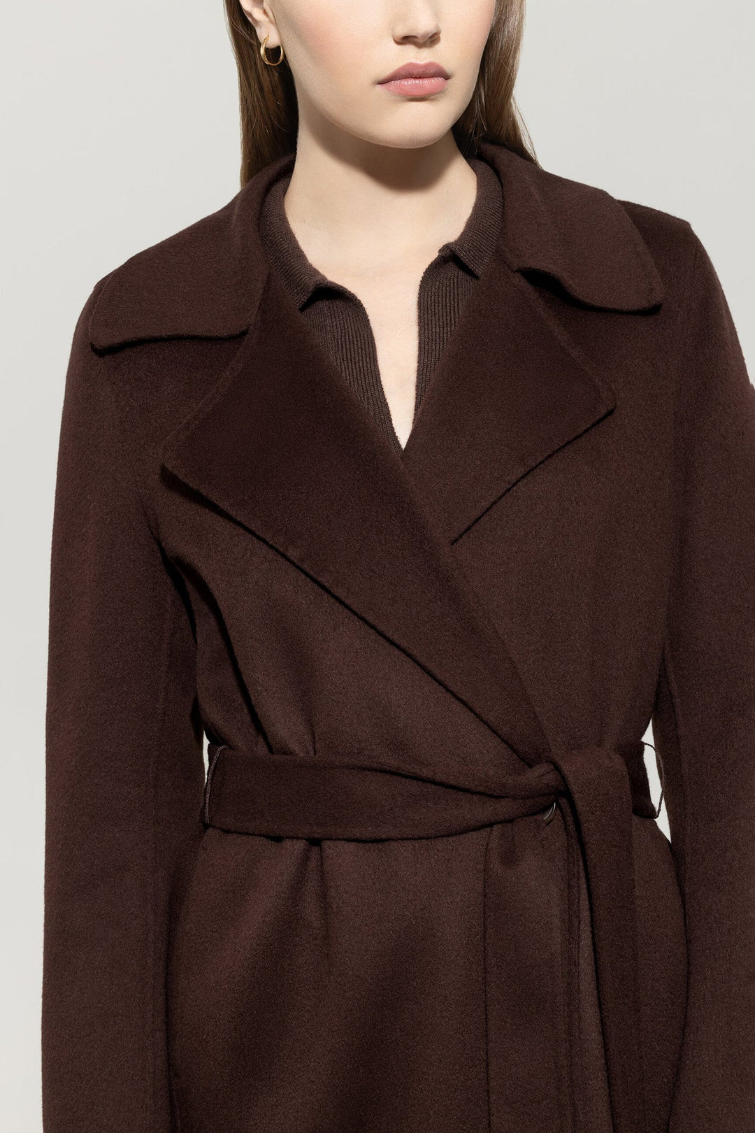 Double-face coat with belt