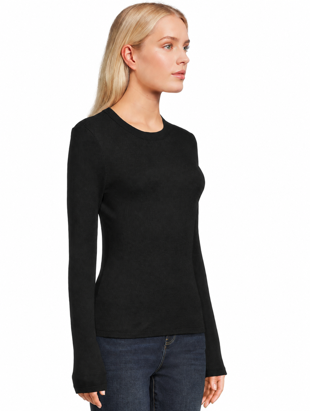 Liyah Ribbed Long-Sleeve Tee