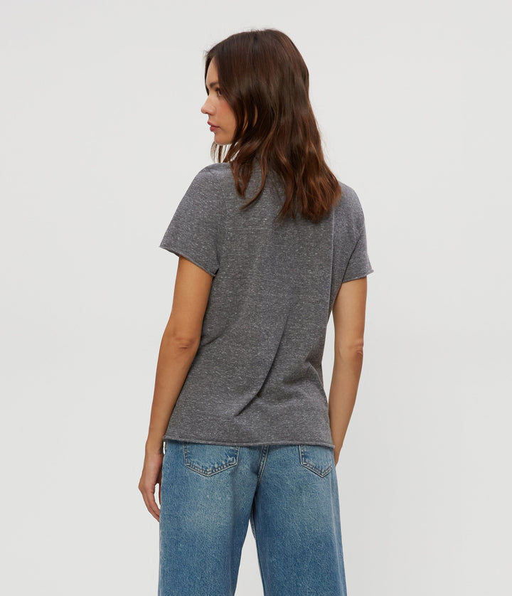 Vera V Neck Tee - Charcoal