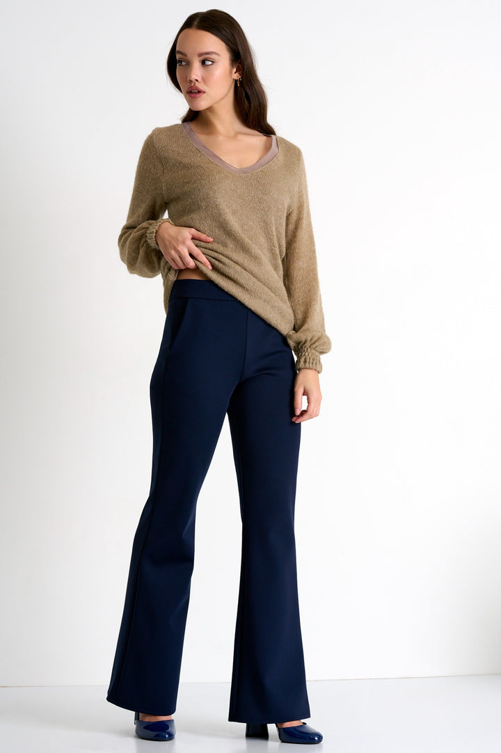 Classic Flared Pants in Navy