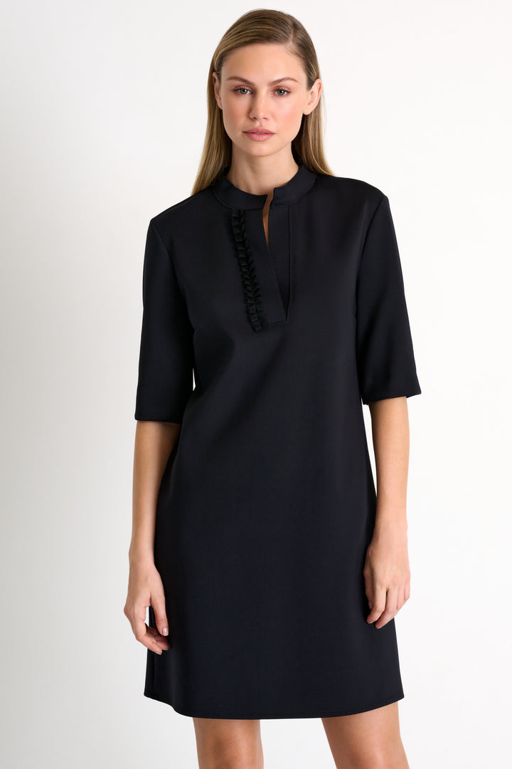 Sofia Elbow Sleeve Split Neck Dress