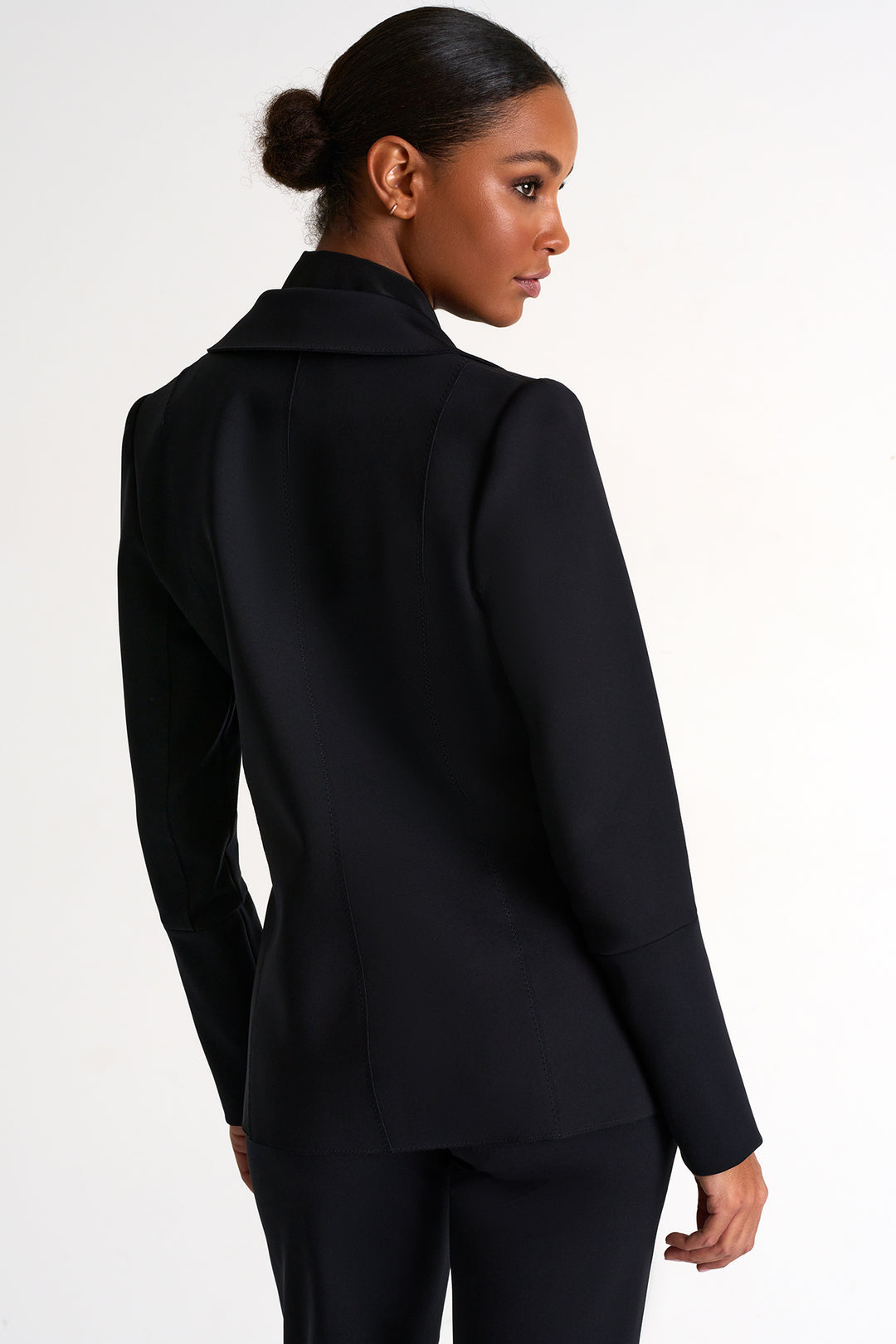 Tie Waist Structured Blazer - Black
