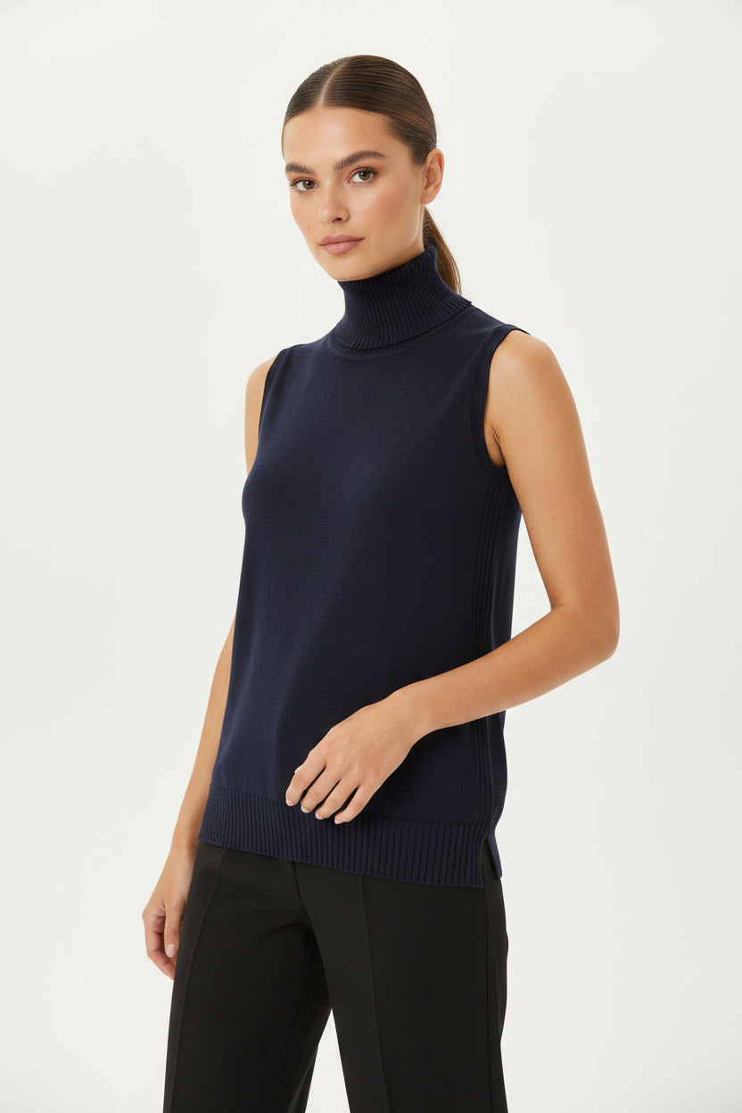 Sleeveless Turtleneck - Notte